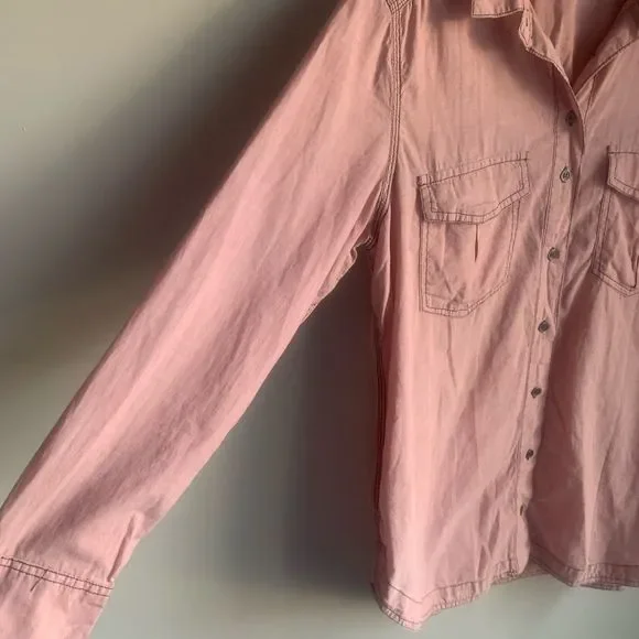 Free People Last Chance Chambray Button Down Shirt - Picture 5 of 7